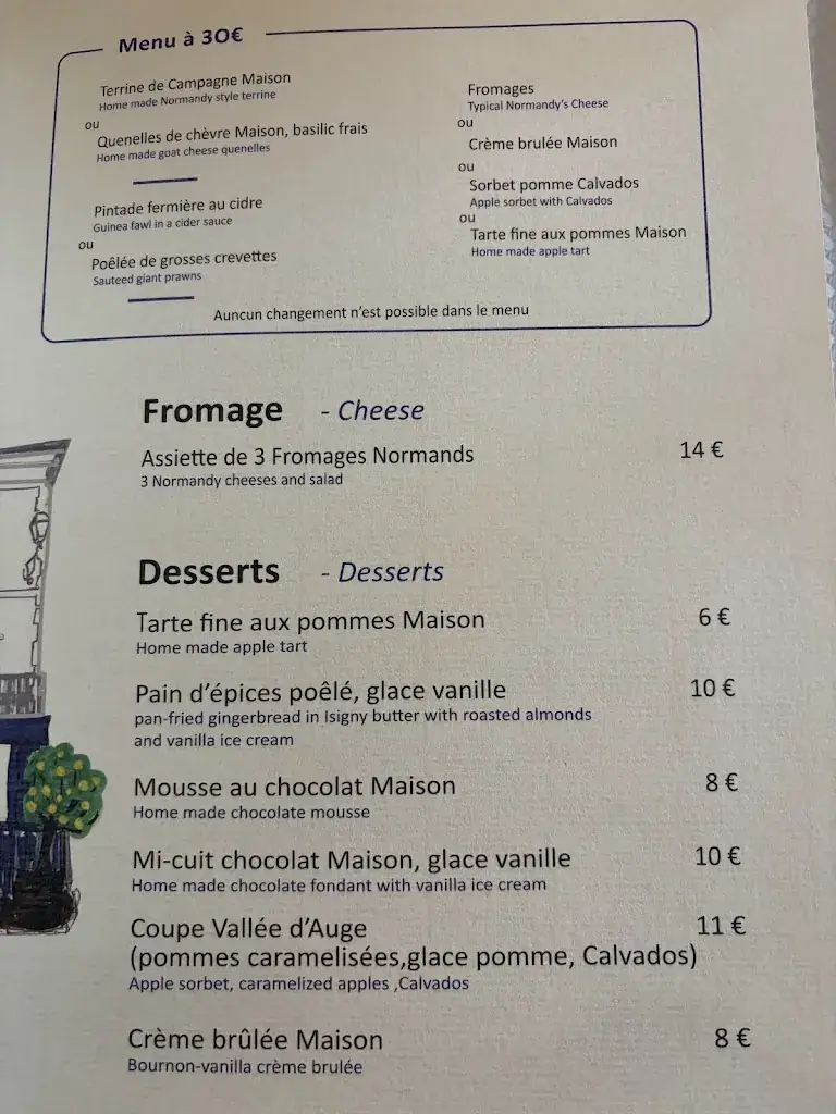 Menu_Restaurant Au P'tit Normand_Cambremer_image_2