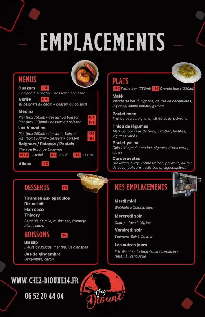 Menu_Chez Dioune_Frénouville_image_1