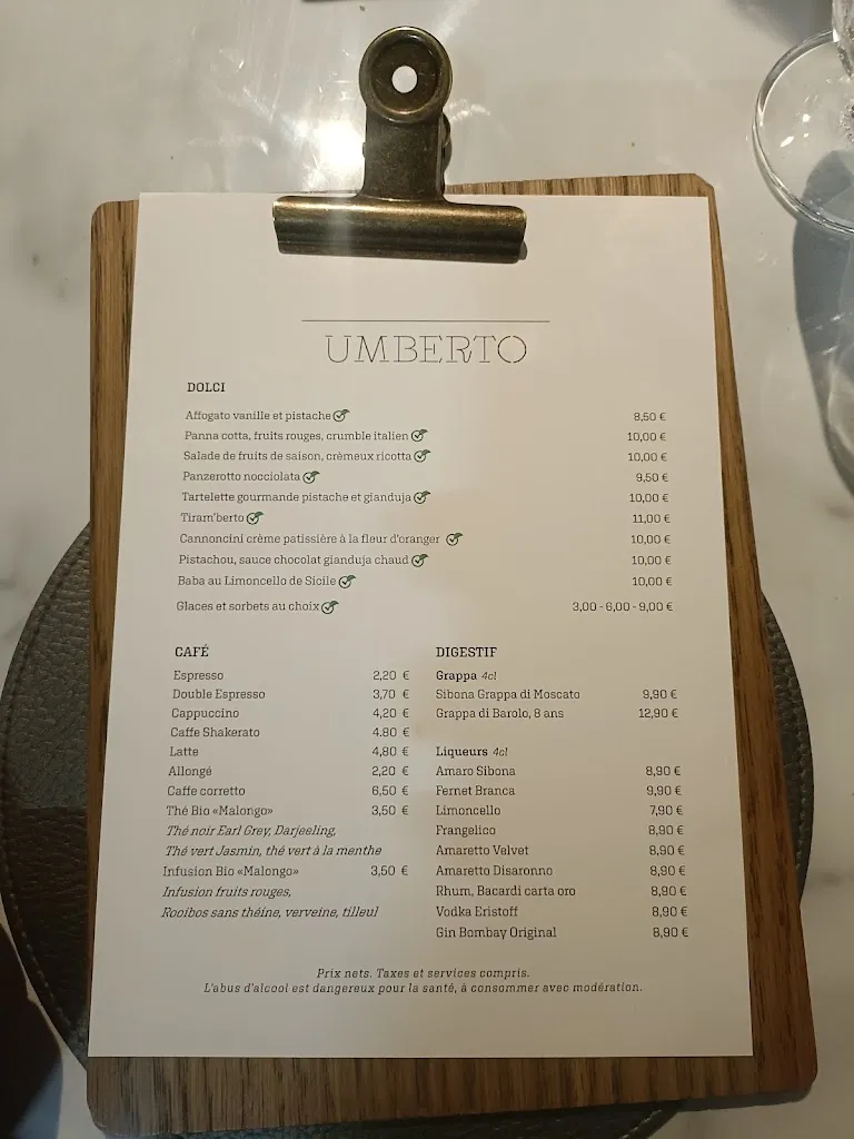 Menu_Umberto - Casino d'Evian_Évian-les-Bains_image_2