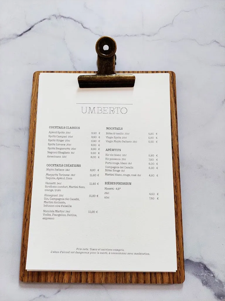 Menu_Umberto - Casino d'Evian_Évian-les-Bains_image_3