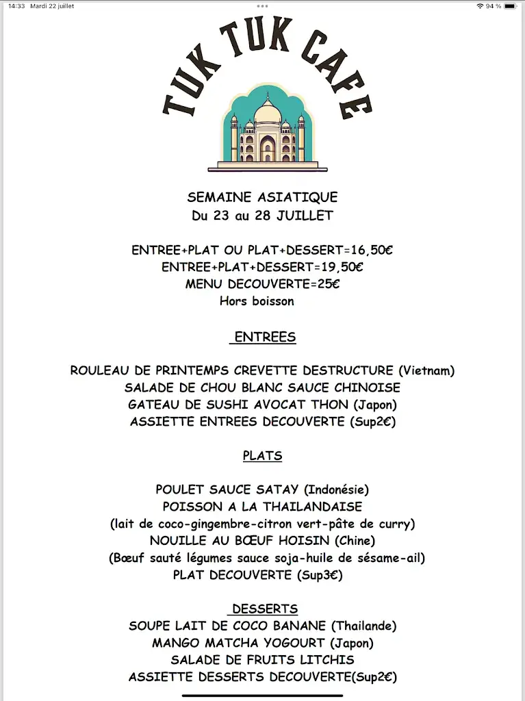 Menü_TUK TUK CAFE_Cany-Barville_Bild_1