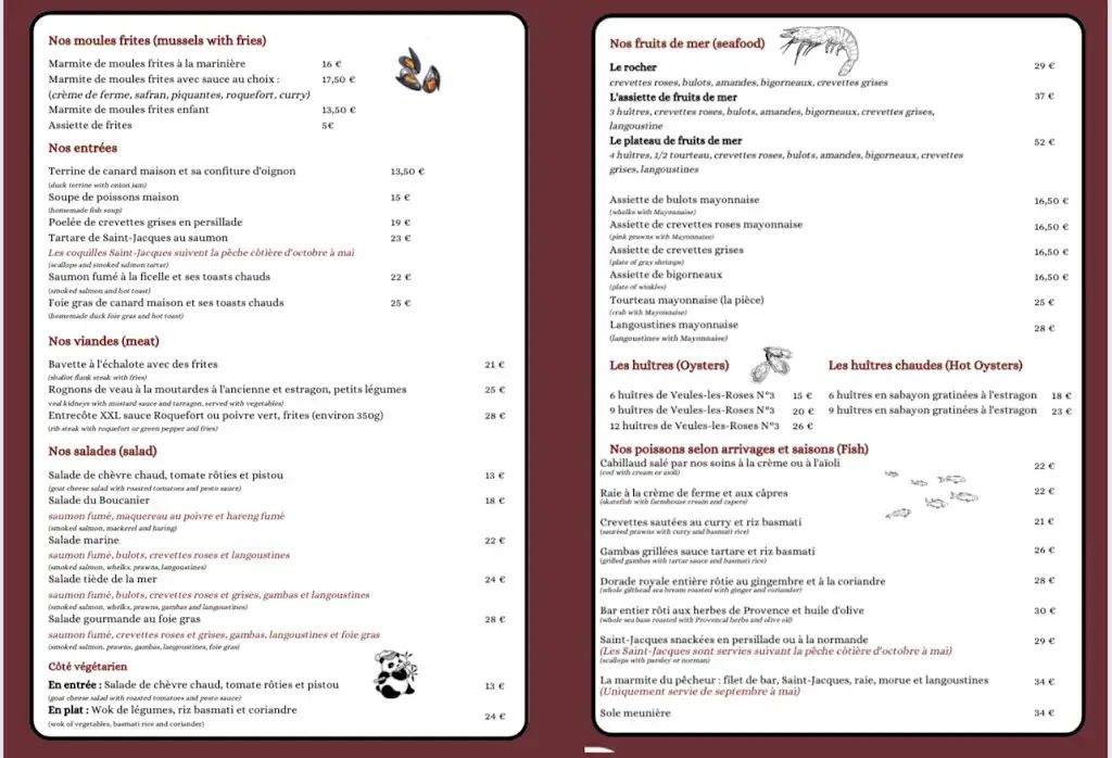 Menu_Restaurant de la Mer_Veulettes-sur-Mer_image_1