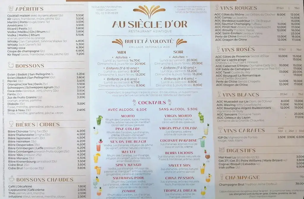 Menu_Au Siècle d’Or_Carpiquet_image_2