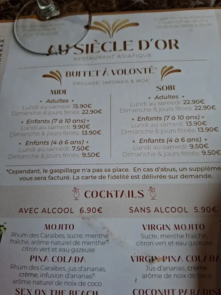 Menu_Au Siècle d’Or_Carpiquet_image_3