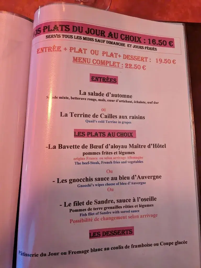 Menu_Restaurant Le Franco-Suisse_Évian-les-Bains_image_1