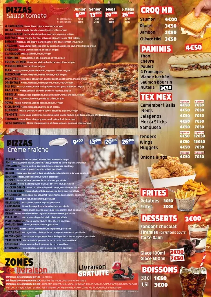 Menu_Pizza Land - Canteleu_Canteleu_image_1