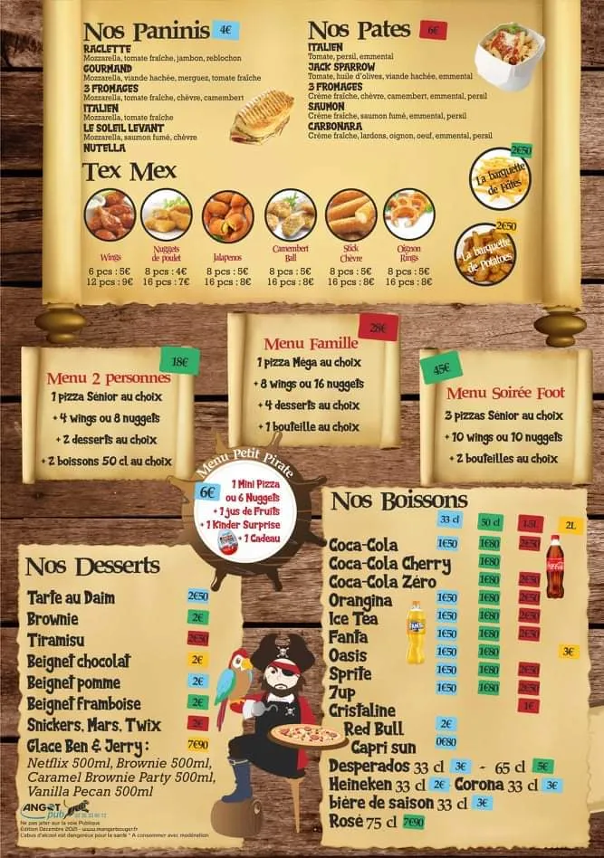 Menu_La Pizza Du Pirate (Rouen-M.I.N)_Rouen_image_1
