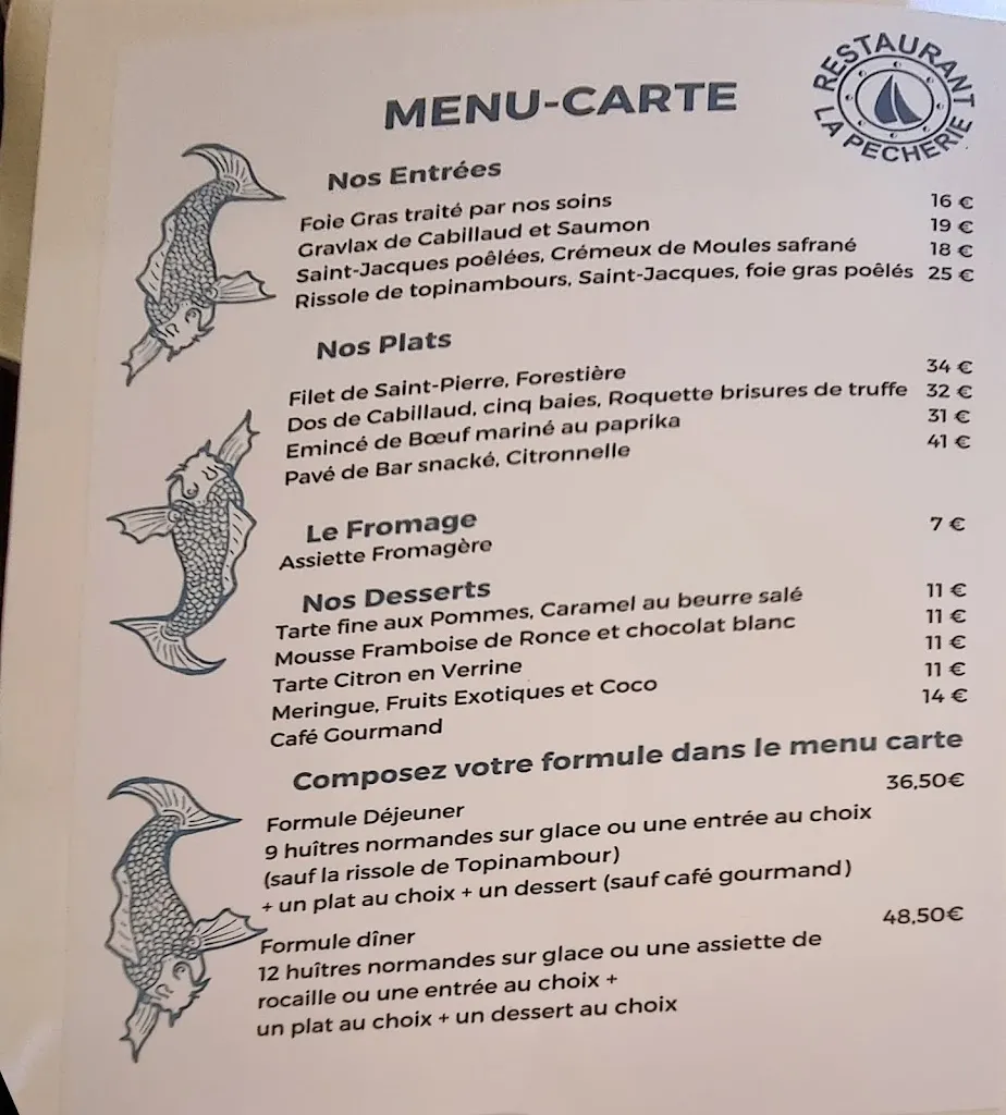 Menu_La Pêcherie_Rouen_immagine_3