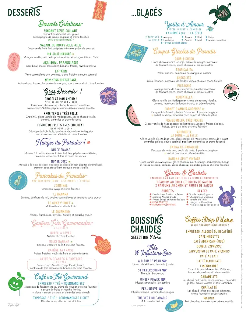 Menu_The Fruit Paradise_Rouen_image_3