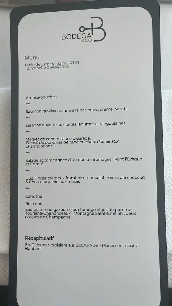 esmeralda noirtin_Bodega&Co - Bateaux de Réceptions / Restaurant-croisière_Rouen_review