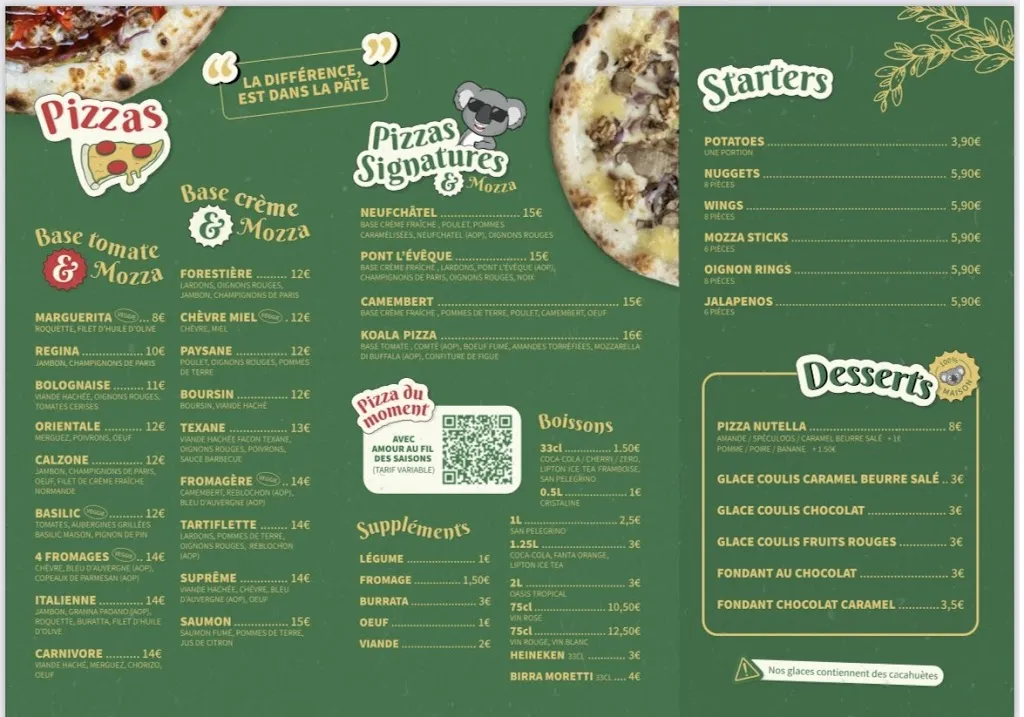 Menü_Koala Pizza Déville-lès-Rouen_Déville-lès-Rouen_Bild_1