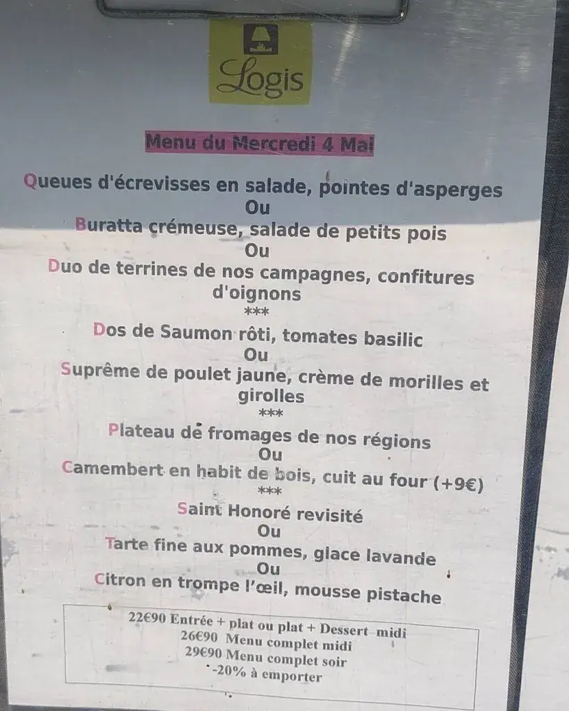 Menu_Logis Auberge Normande_Carentan-les-Marais_image_2