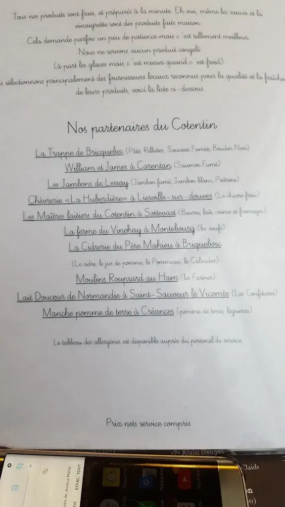 Menu_Logis Auberge Normande_Carentan-les-Marais_image_3