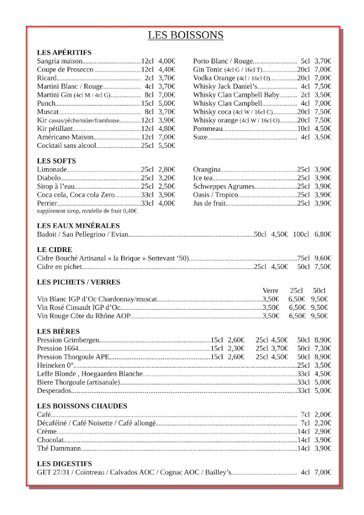 Menu_Restaurant Pizzeria des Arcades_Carentan-les-Marais_image_1