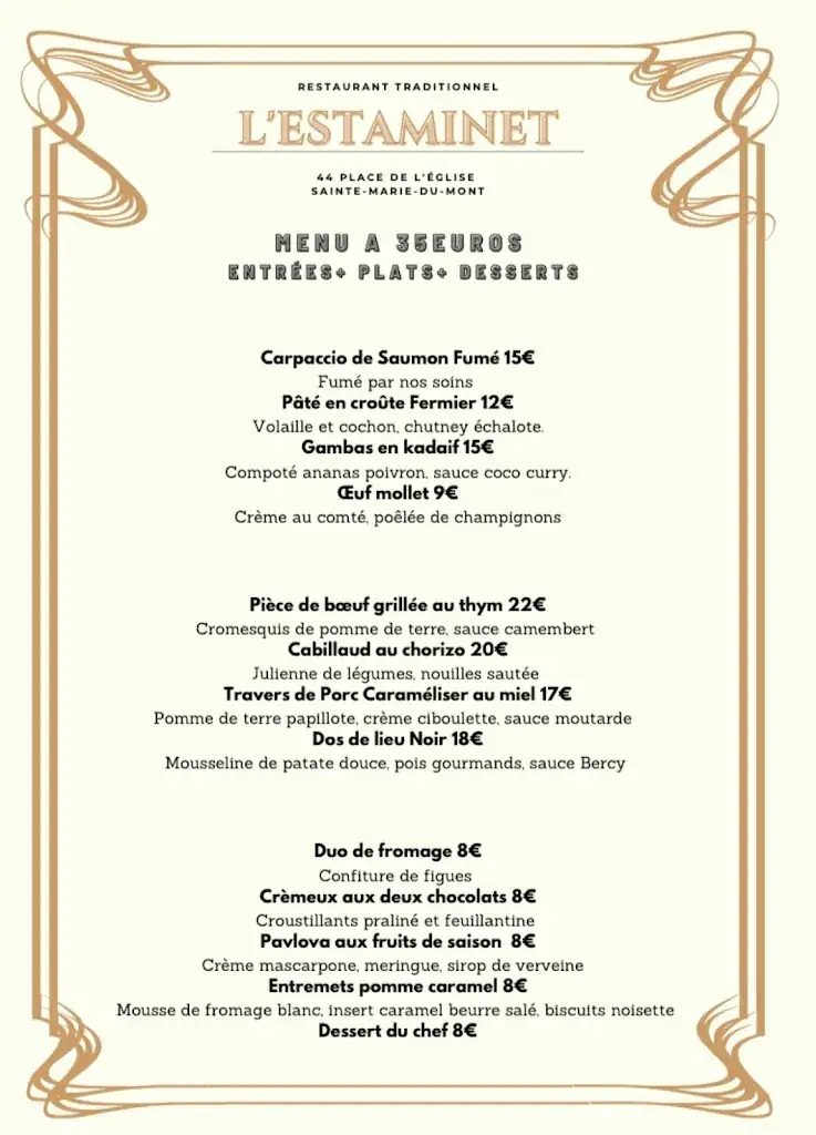 Menu_L'Estaminet_Sainte-Marie-du-Mont_image_1
