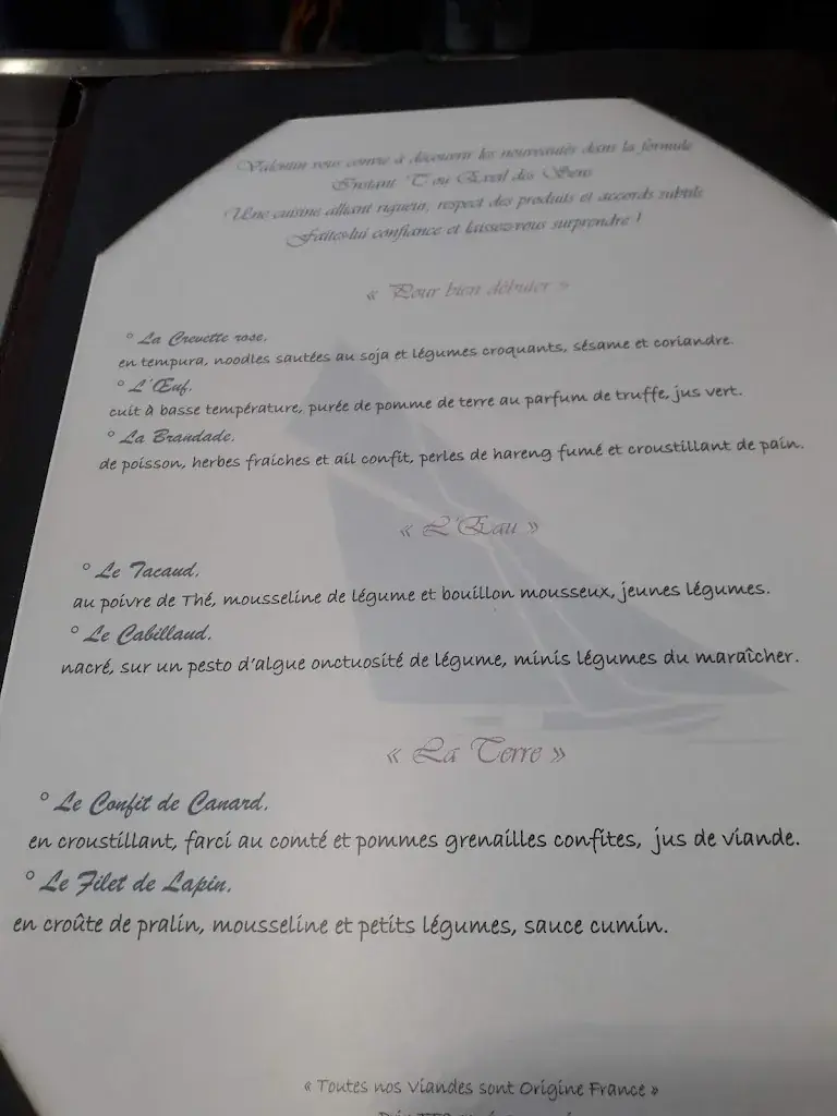 Menu_L'Escale des Sens_Carentan-les-Marais_image_1