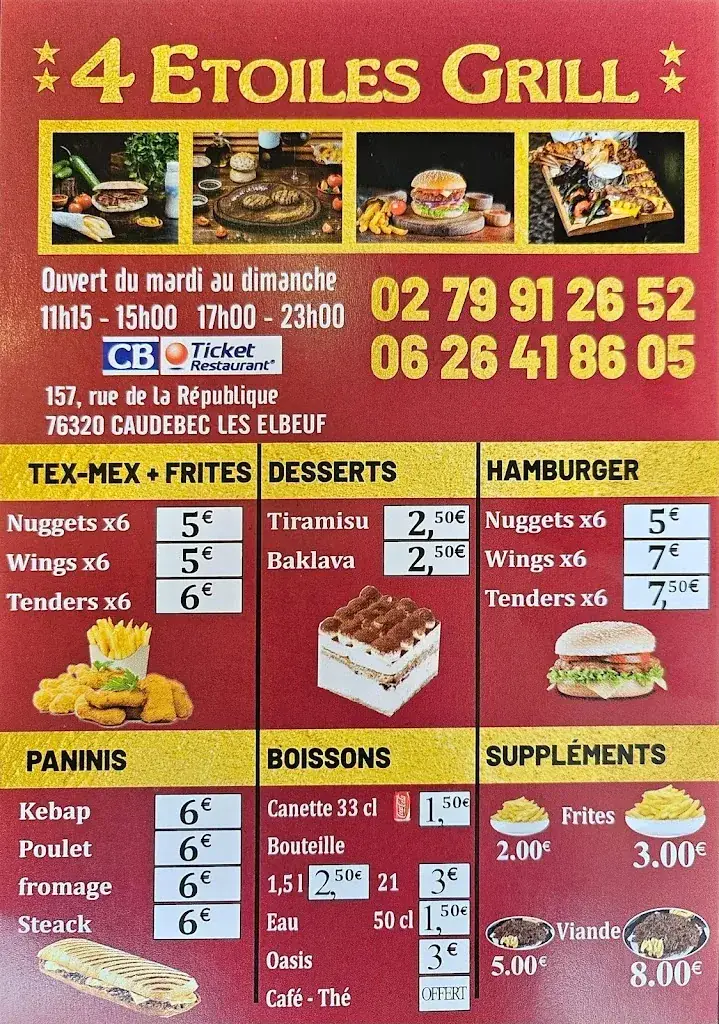 Menu_4 Étoiles Grill_Caudebec-lès-Elbeuf_image_2