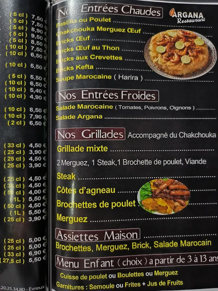 Menu_Restaurant Argana_Caudebec-lès-Elbeuf_image_3