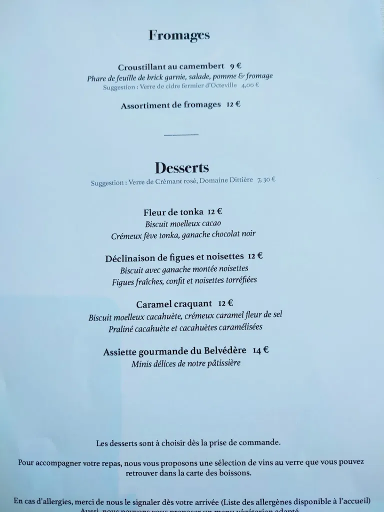 Menu_Le Belvédère - Restaurant Traditionnel Panoramique_Saint-Jouin-Bruneval_image_3