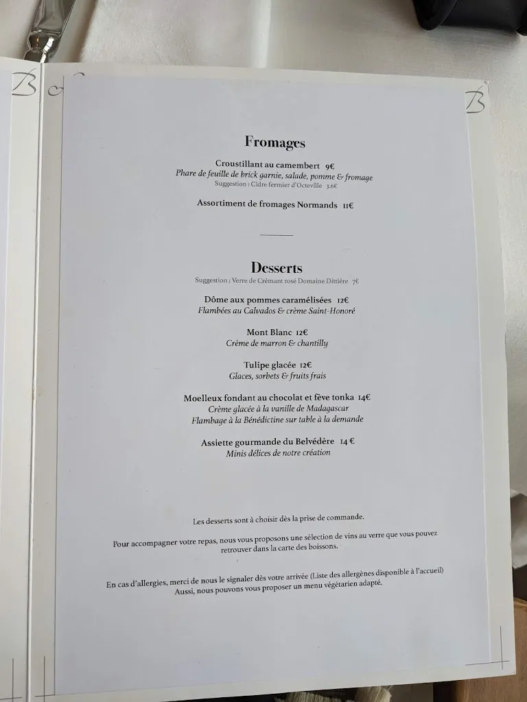 Menu_Le Belvédère - Restaurant Traditionnel Panoramique_Saint-Jouin-Bruneval_image_4