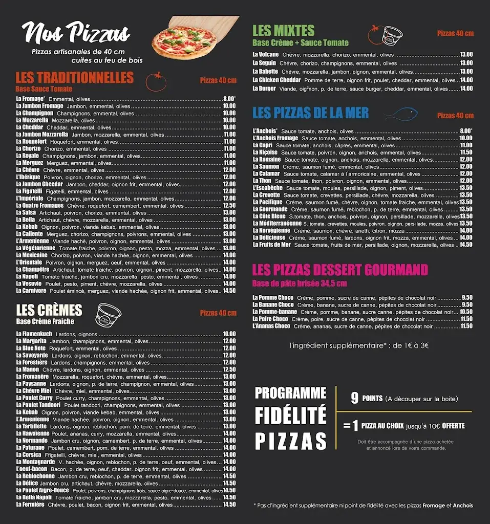 Menu_Pizzas - Rôtisserie - Snack - Saveurs de Méditérranée_Charleval_immagine_1