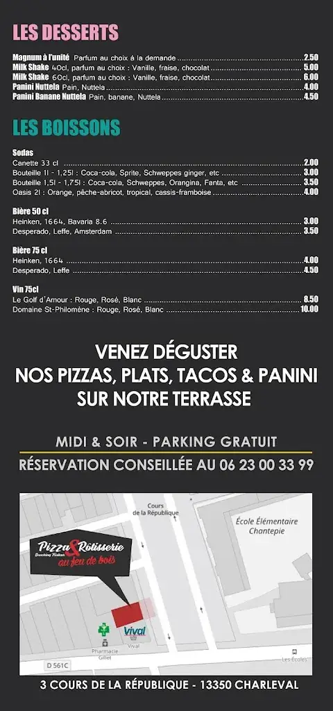 Menu_Pizzas - Rôtisserie - Snack - Saveurs de Méditérranée_Charleval_immagine_4