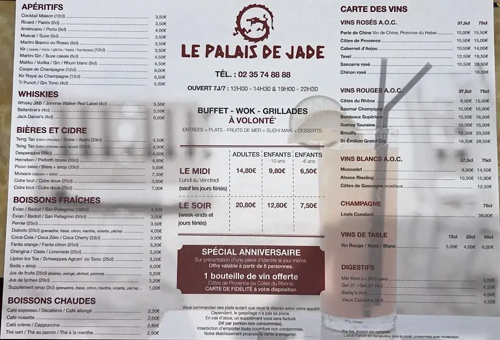 Menu_Le Palais De Jade_Cléon_image_2