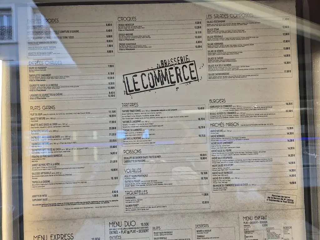 Menu_Brasserie le commerce_Cherbourg-en-Cotentin_image_1