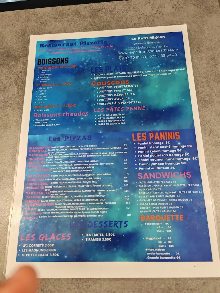 Menu_Pizza Cherbourg - Le Petit Mignon_Cherbourg-en-Cotentin_image_2