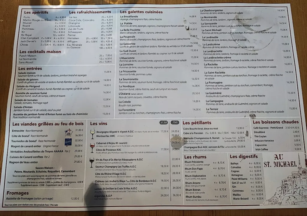 Menu_Au Saint Michael_Cherbourg-en-Cotentin_image_1
