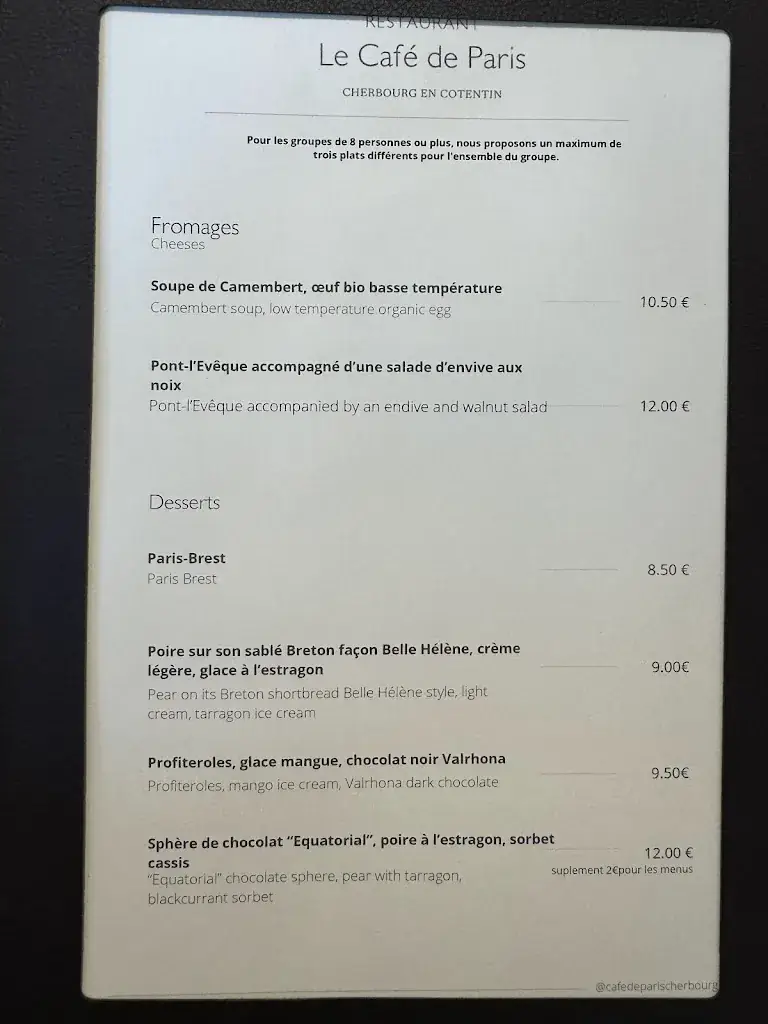 Menu_Café de Paris_Cherbourg-en-Cotentin_image_4
