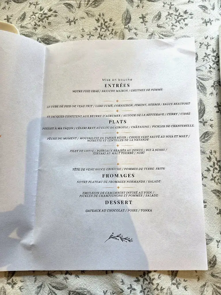 Menu_Restaurant Le Marronnier - Caen_Amayé-sur-Orne_image_2