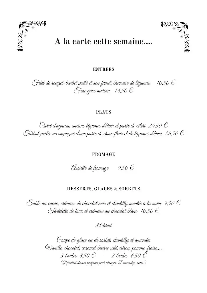 Menu_Auberge des Tisserands_Cametours_image_1