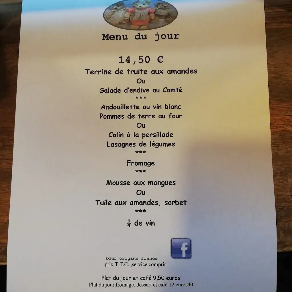 Menü_Les Trois Ours_Lamure-sur-Azergues_Bild_1