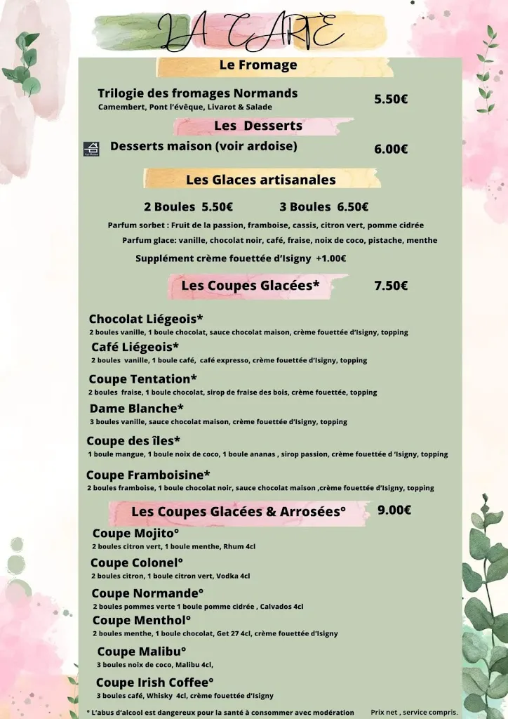 Menu_Le Bistrot d'Angèle_Colleville-Montgomery_image_1