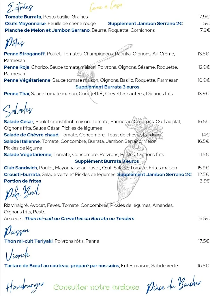 Menu_Brasserie pizzeria Come a Casa_Colombelles_immagine_2