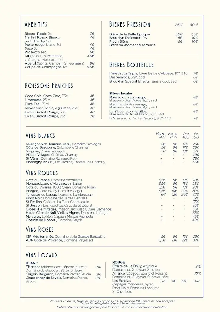 Menu_La Belle Epoque  proche Grenoble_Gières_image_2