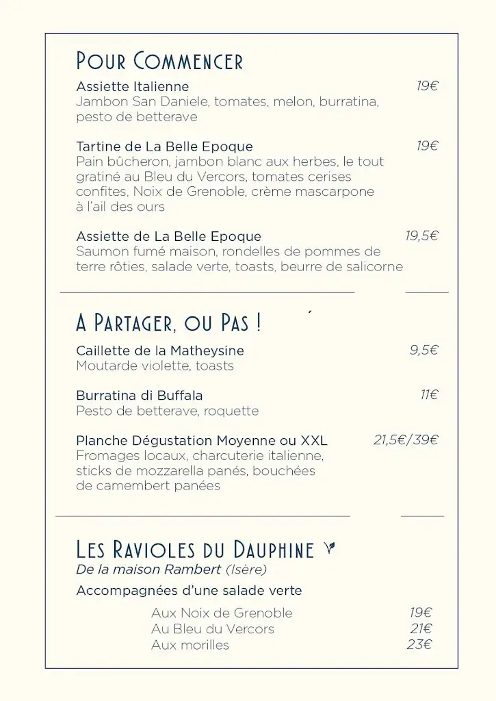 Menu_La Belle Epoque  proche Grenoble_Gières_image_3