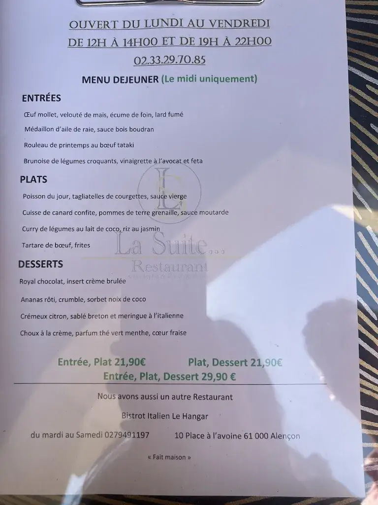 Menu_Restaurant La Suite_Alençon_image_2