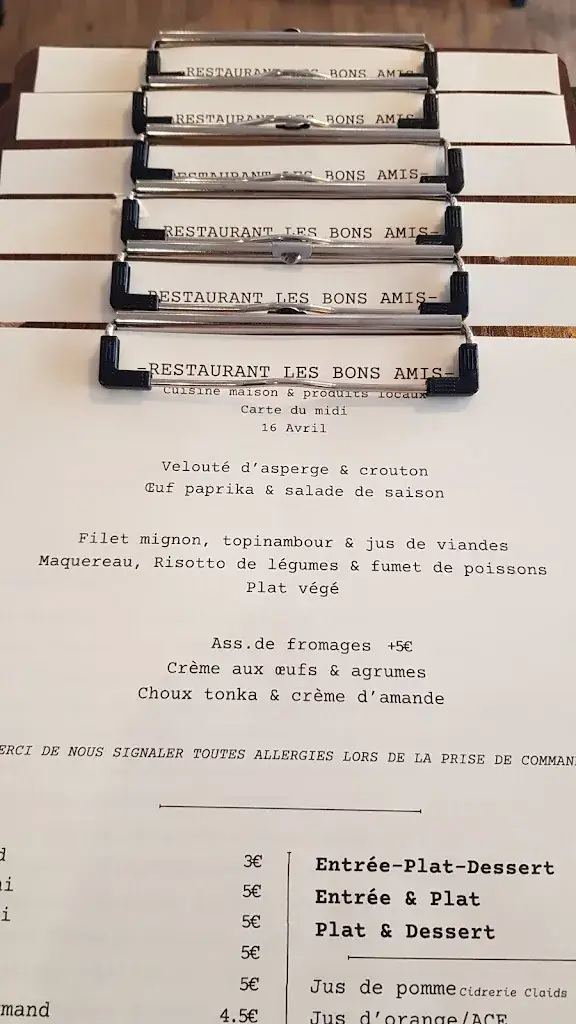 Menu_Restaurant Les Bons Amis - Coutances_Coutances_immagine_2