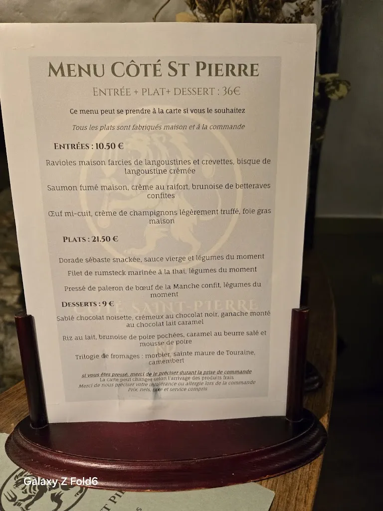 Menu_Le Côté Saint Pierre_Coutances_imagen_3