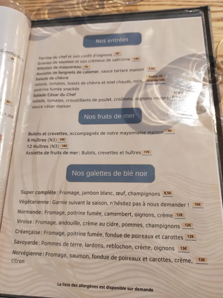 Menu_Restaurant Les Mielles_Créances_image_2