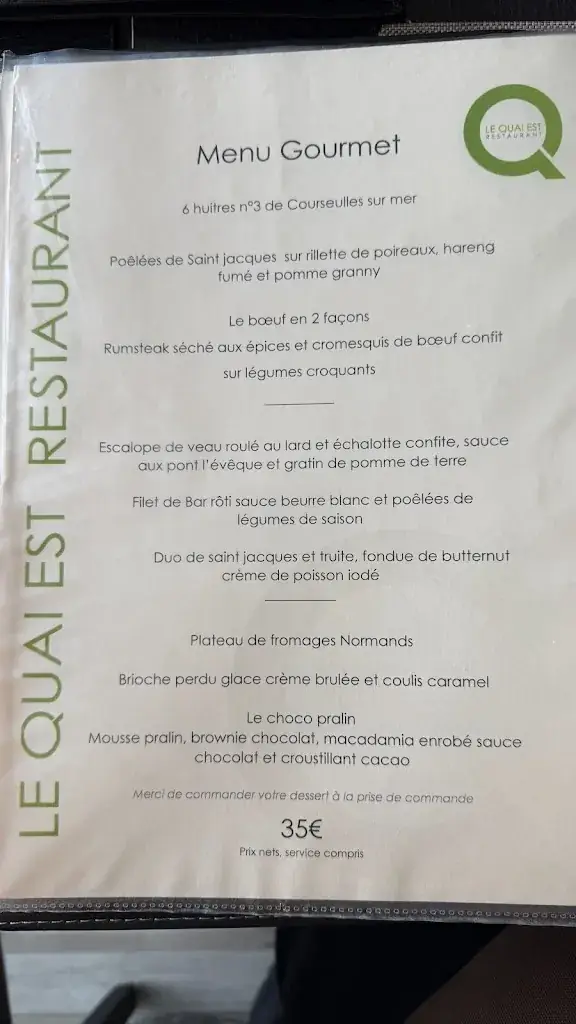 Menu_Le Quai Est_Courseulles-sur-Mer_image_4