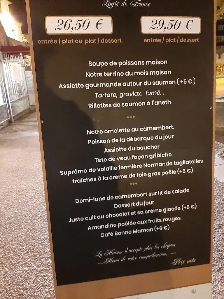 Menu_Hotel restaurant La Pêcherie_Courseulles-sur-Mer_image_2