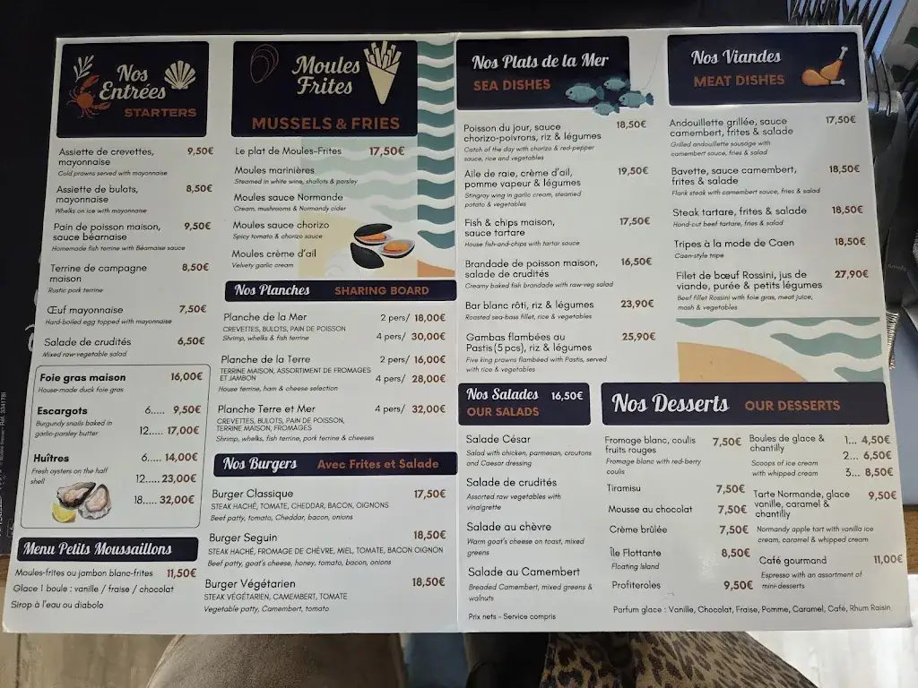 Menu_Hôtel - Restaurant : Au P'tit Mousse_Courseulles-sur-Mer_immagine_2