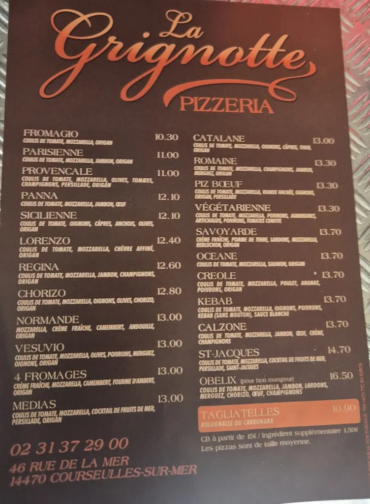 Menu_La Grignotte_Courseulles-sur-Mer_image_1