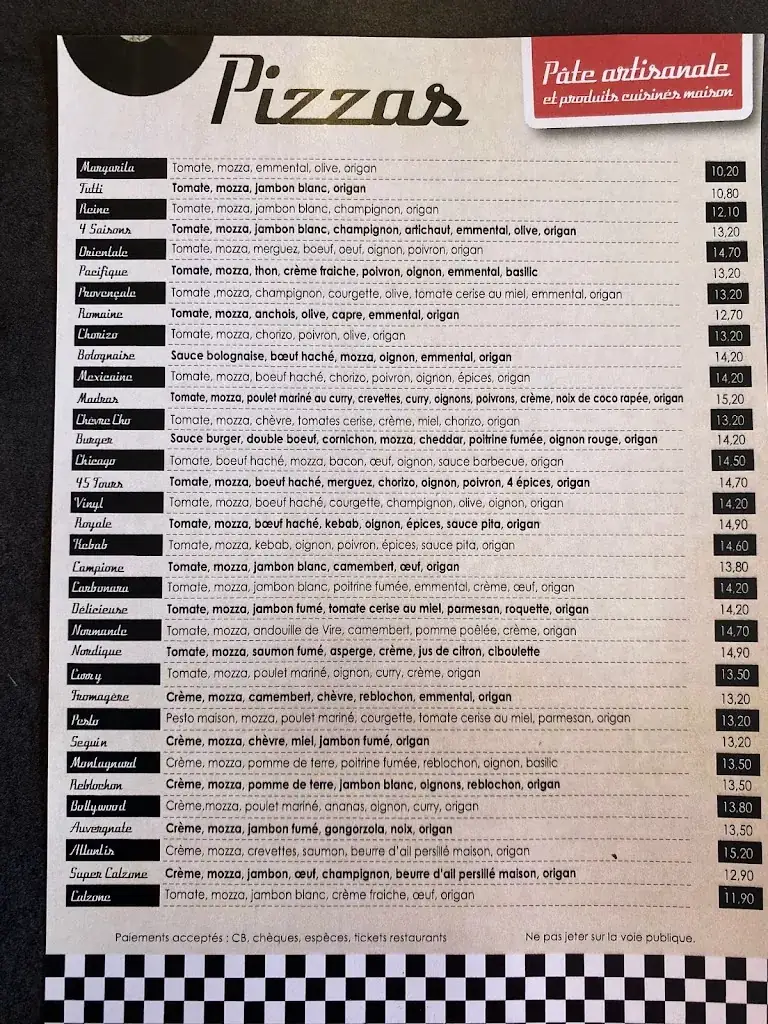 Menu_Vinyl Pizza_Courseulles-sur-Mer_image_1