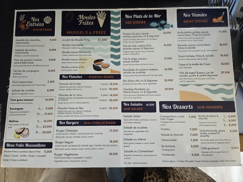 Menu_Restaurant le p'tit mousse_Courseulles-sur-Mer_immagine_1