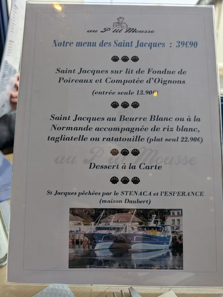 Menu_Restaurant le p'tit mousse_Courseulles-sur-Mer_immagine_2