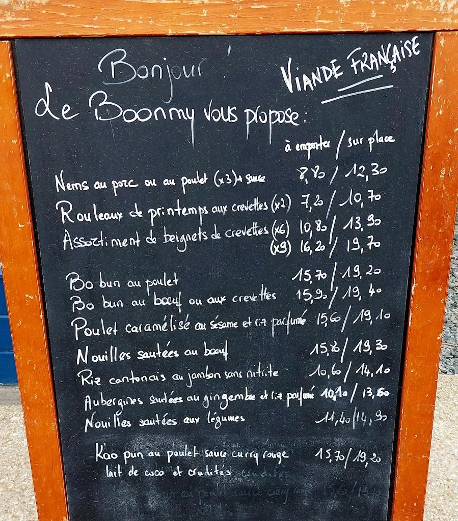 Menu_LE BOONMY - spécialités asiatiques_Seulles_image_1